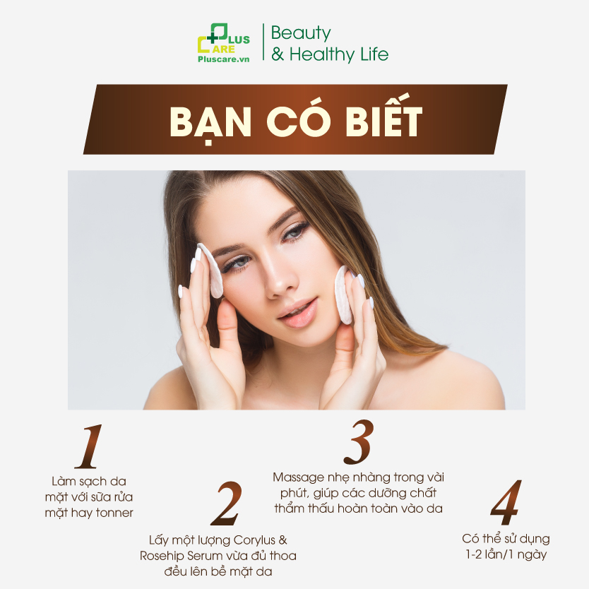 Serum Mờ Thâm Trắng Da Kiềm Dầu Se Khít Lỗ Chân Lông CORYLUS & ROSEHIP 20ml
