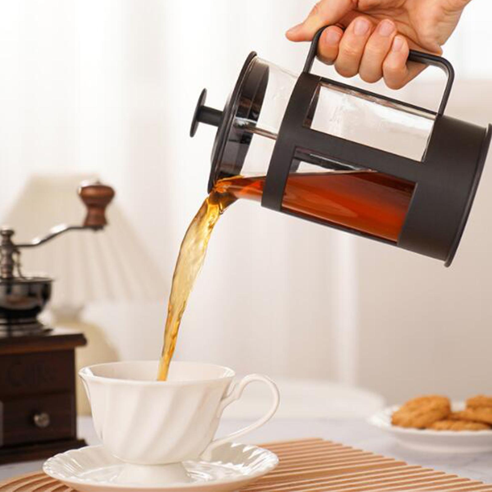 Máy Pha Cà Phê French Press Thủy Tinh Chịu Nhiệt Với 4 Bộ Lọc Dung Tích 350Ml