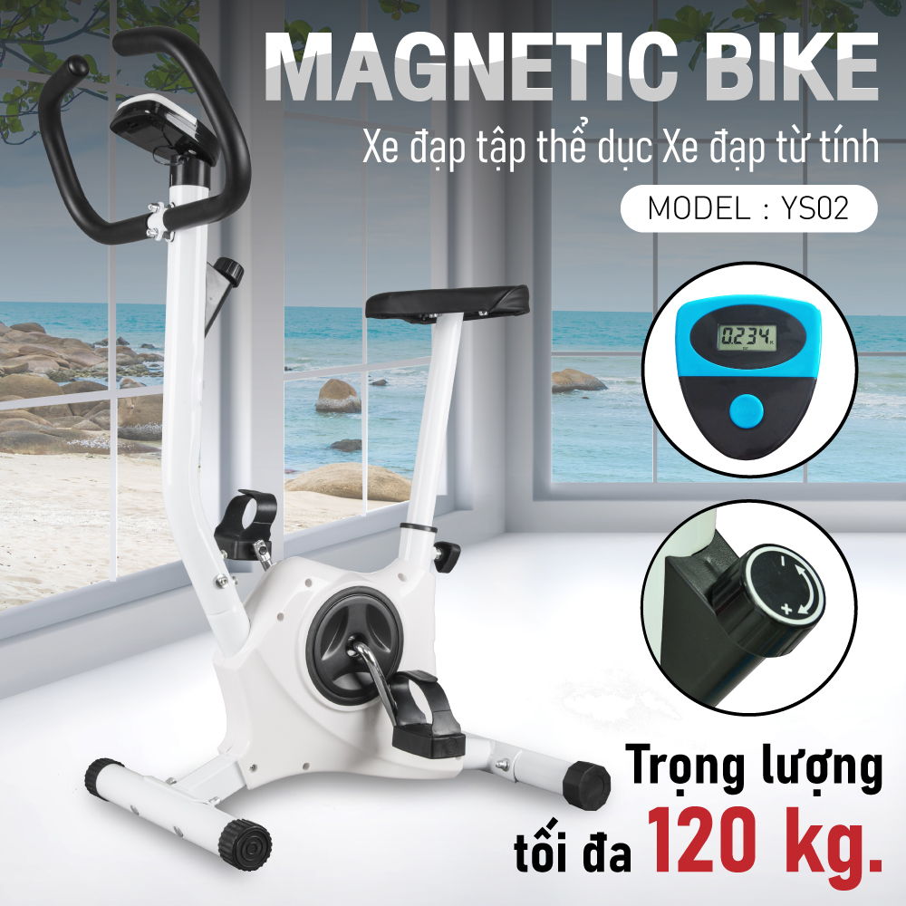 Bg Xe đạp tập thể dục trong nhà Mẫu YS02 WHITE mới 2022