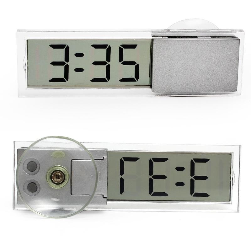 Đồng hồ điện tử màn hình LCD có giác hút gắn bảng điều khiển xe hơi