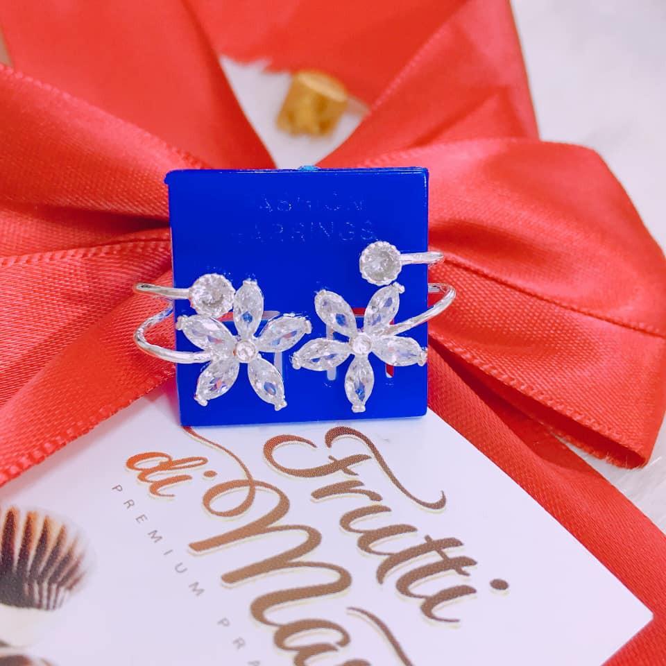 BÔNG TAI KẸP HOA 5 CÁNH BẠC TA