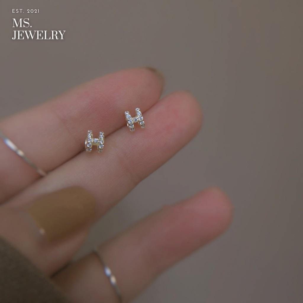 Khuyên Tai Bạc S925 HM Đính Đá Cubic Zirconia KS02