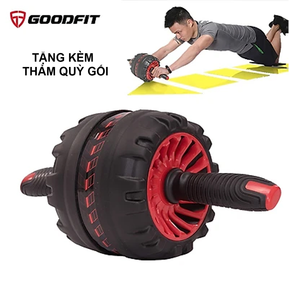 Con lăn tập bụng AB Roller có lò xo trợ lực GoodFit GF600AB