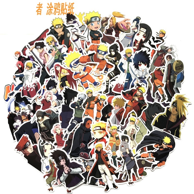 Bộ 60 miếng Sticker hình dán Naruto