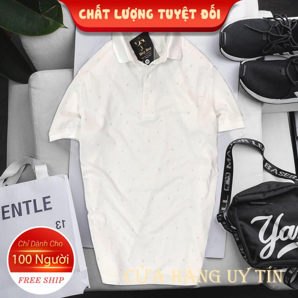 Áo thun nam cổ bẻ ngắn tay thun Quảng châu cao cấp