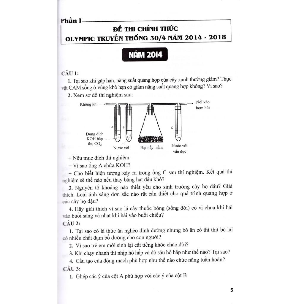 Sách - Tổng tập đề thi Olympic 30 tháng 4 Sinh học 11 (2014 - 2018)