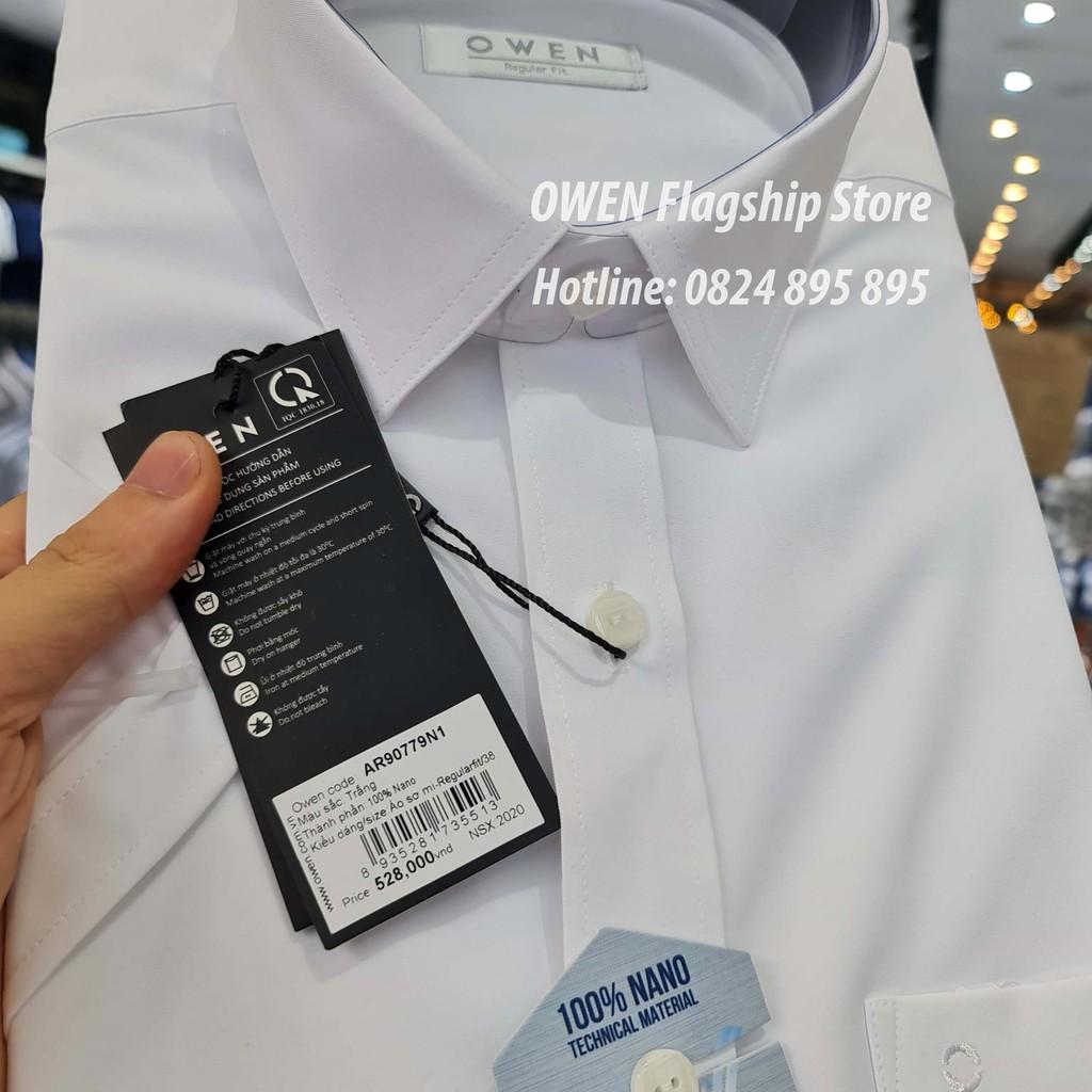 OWEN - Sơ mi trắng cộc tay dáng Regularfit VẠT TÔM Mã AR22325N2, AR90779N1