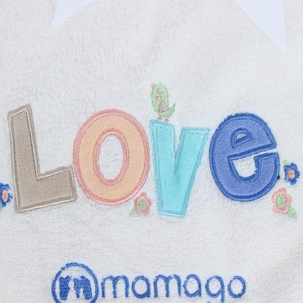 Chăn bông Mamago thêu chữ LOVE MM04 màu trắng sữa