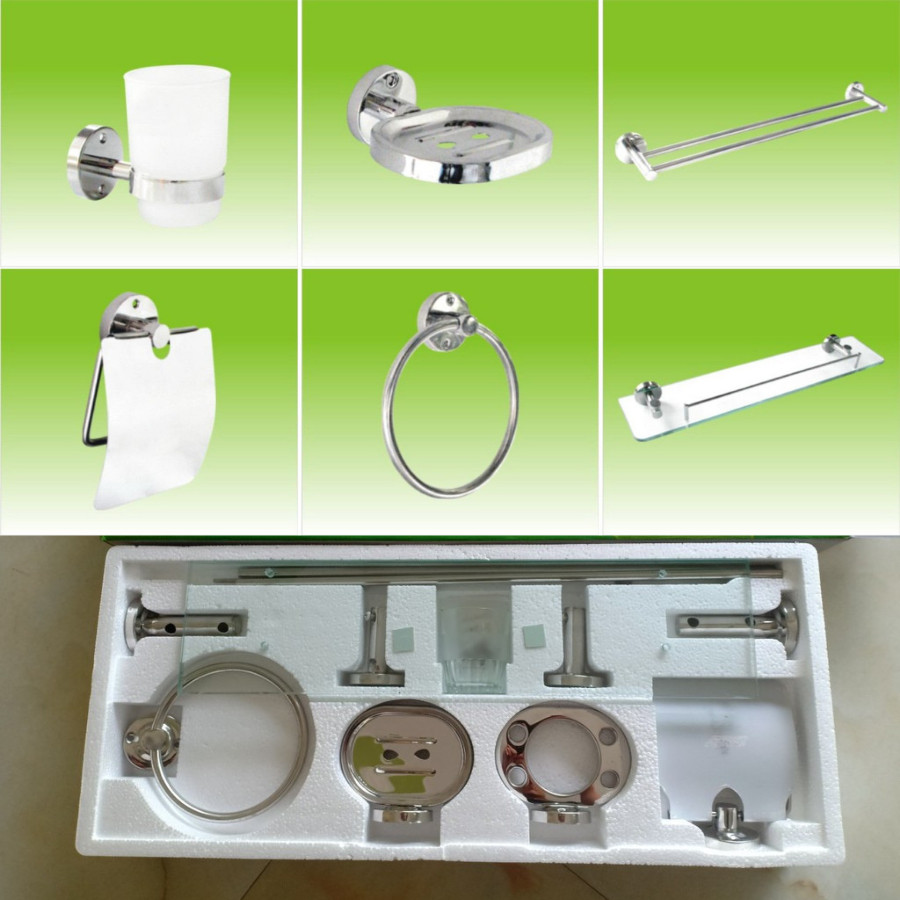 Bộ phụ kiện nhà tắm 6 món Inox