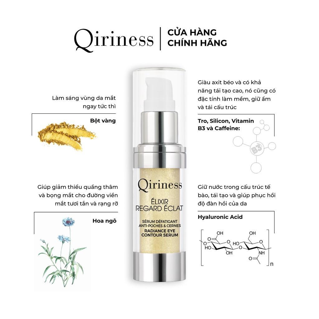 Kem dưỡng ẩm giảm bọng mắt và quầng thâm nguồn gốc thiên nhiên Qiriness Radiance Eye Contour Serum 15ml