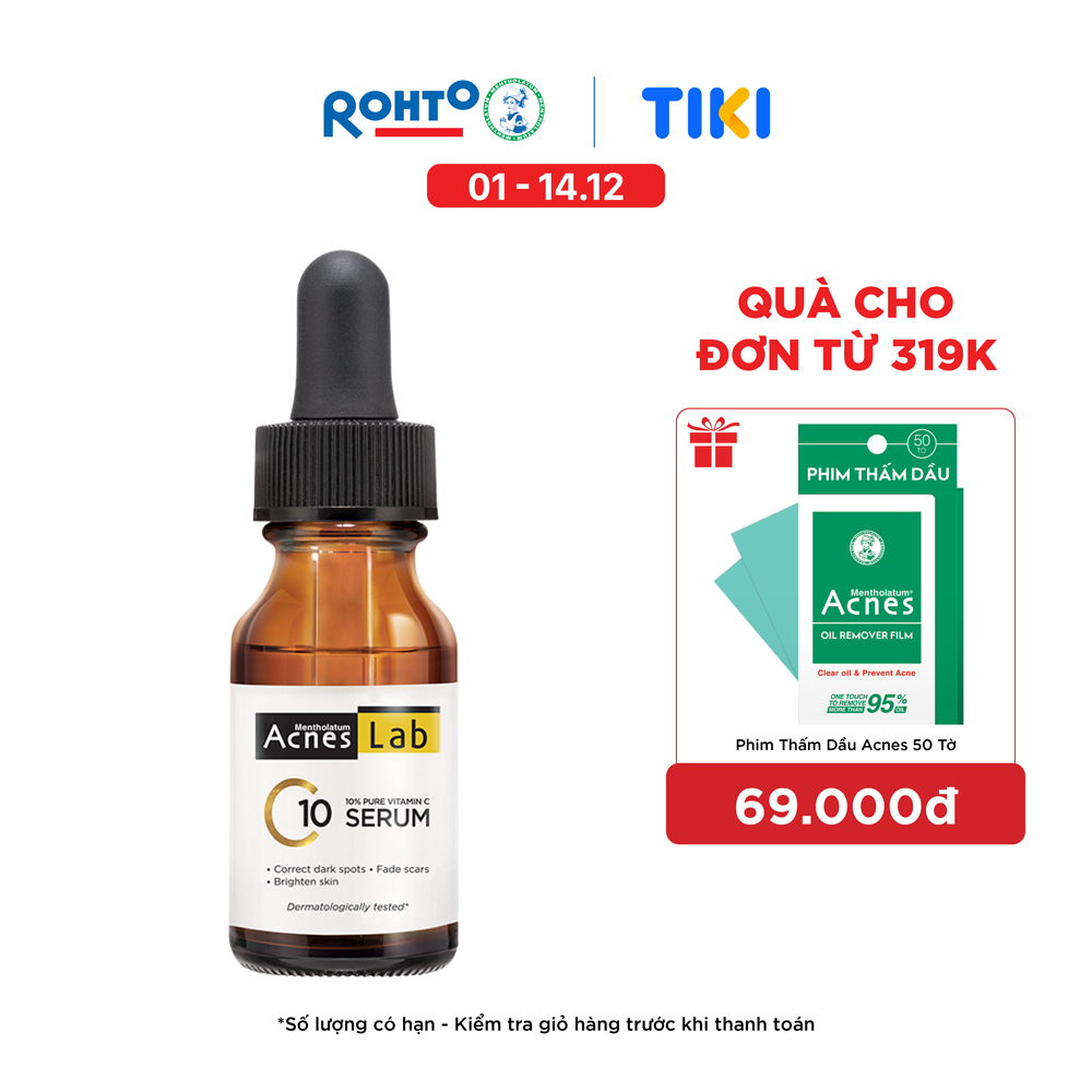 Seum Vitamin C 10 Dưỡng Trắng Mờ Thâm Sạm Acnes Lab C10 Serum 15Ml