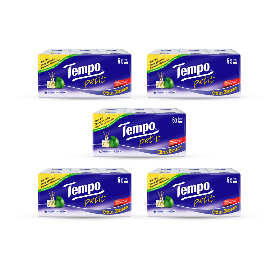 Combo 5 lốc Khăn giấy Tempo Petit Citrus Blossom (Lốc 6 gói)