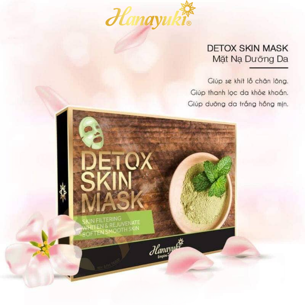 Mặt Nạ Detox Skin Mask Hanayuki Chính Hãng Thanh Lọc Dưỡng Da Kiềm Dầu Hộp 150g 5 Gói