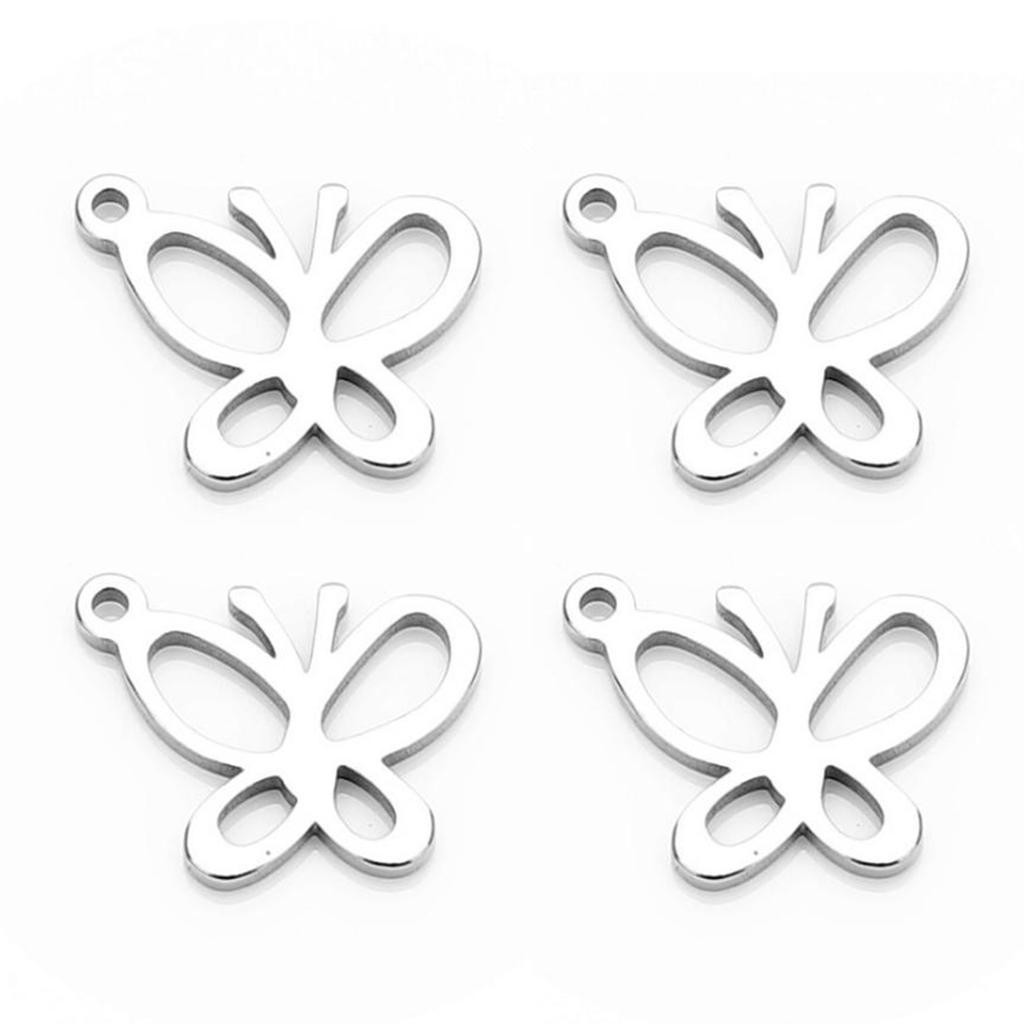 20 Pieces Stainless Steel Butterfly Pendants Charms Jewelry Making Findings for Necklace Earring Bracelets crafts