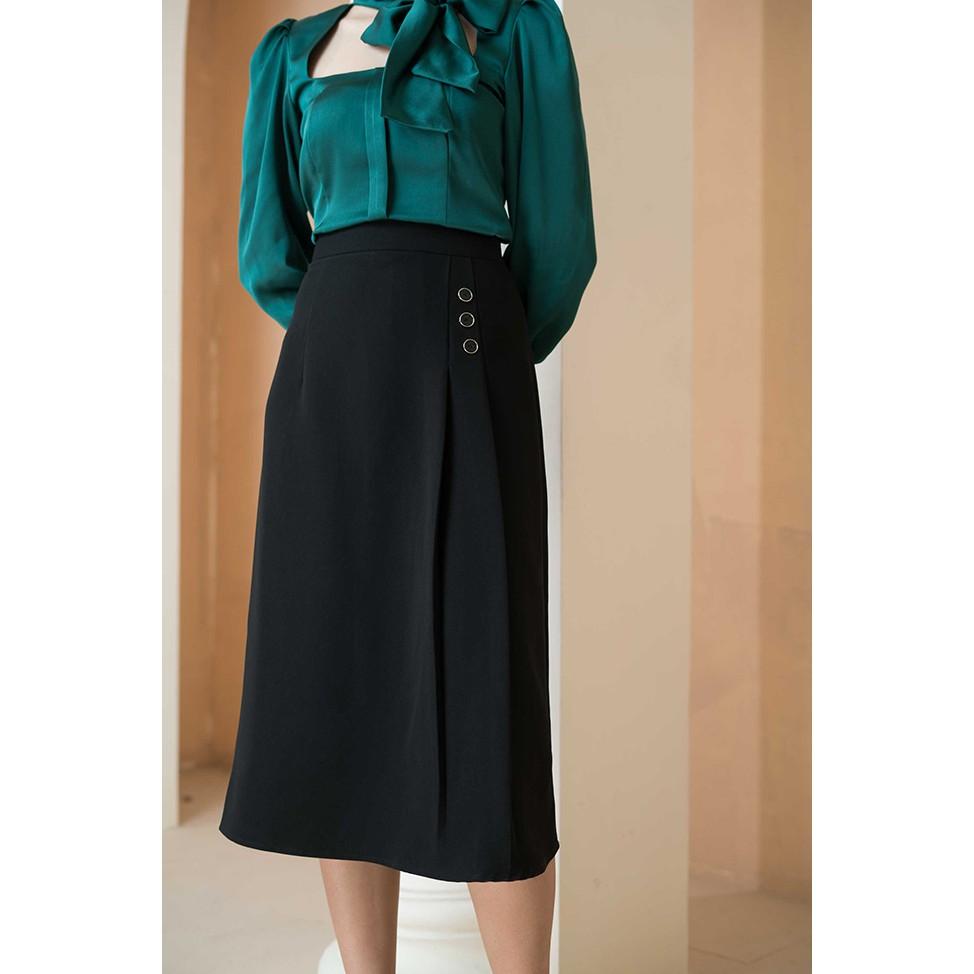 Chân váy chữ A xếp ly 3 cúc Zelly Skirt CV02 - thời trang công sở nữ wfstudios