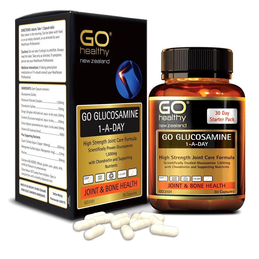 GO GLUCOSAMINE 1-A-DAY 1500mg 30 viên - Viên uống bổ xương khớp nhập khẩu chính hãng GO Healthy New Zealand