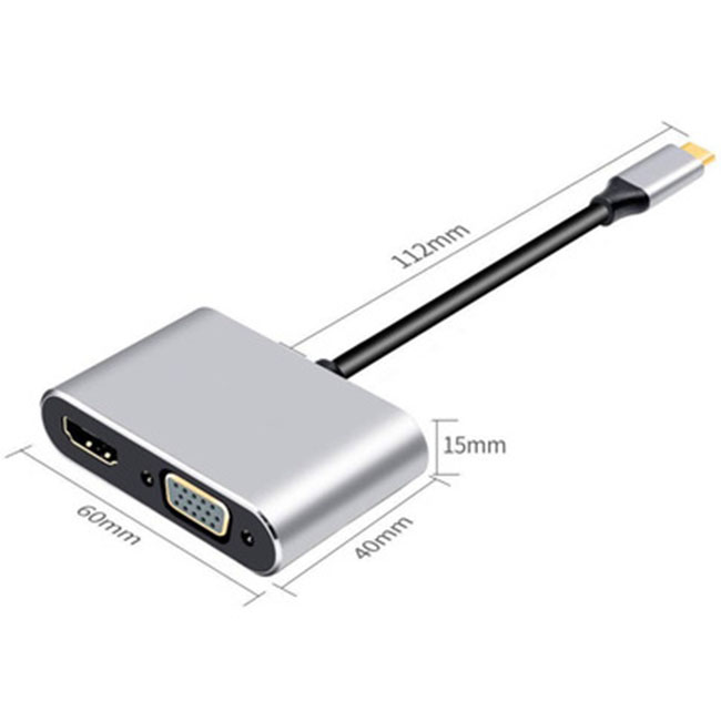 Cáp chuyển USB Type-c ra 4 cổng HDMI/ VGA/ USB và cổng sạc hỗ trợ chế độ Dex - UHV41160-US03-Hàng Chính Hãng