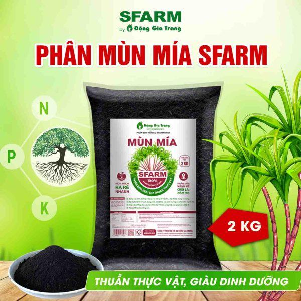 Phân mùn mía Sfarm thuần thực vật, hữu cơ, lành tính - túi 2kg