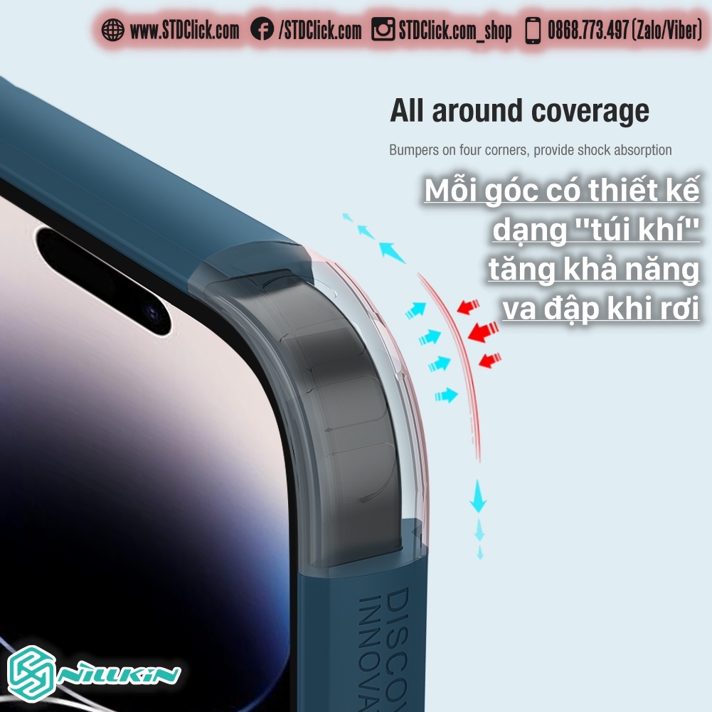 ỐP LƯNG DÀNH CHO ĐIỆN THOẠI IPHONE 14 PRO NILLKIN NHỰA CỨNG VIỀN DẺO