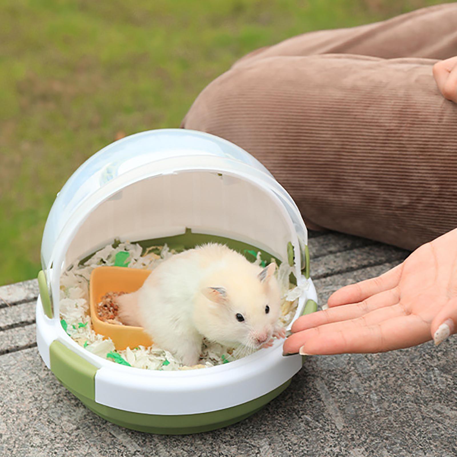 2 PCS Dwarf Hamster Carrier Travel Cage Pet Supplies for Hedgehog Parrots