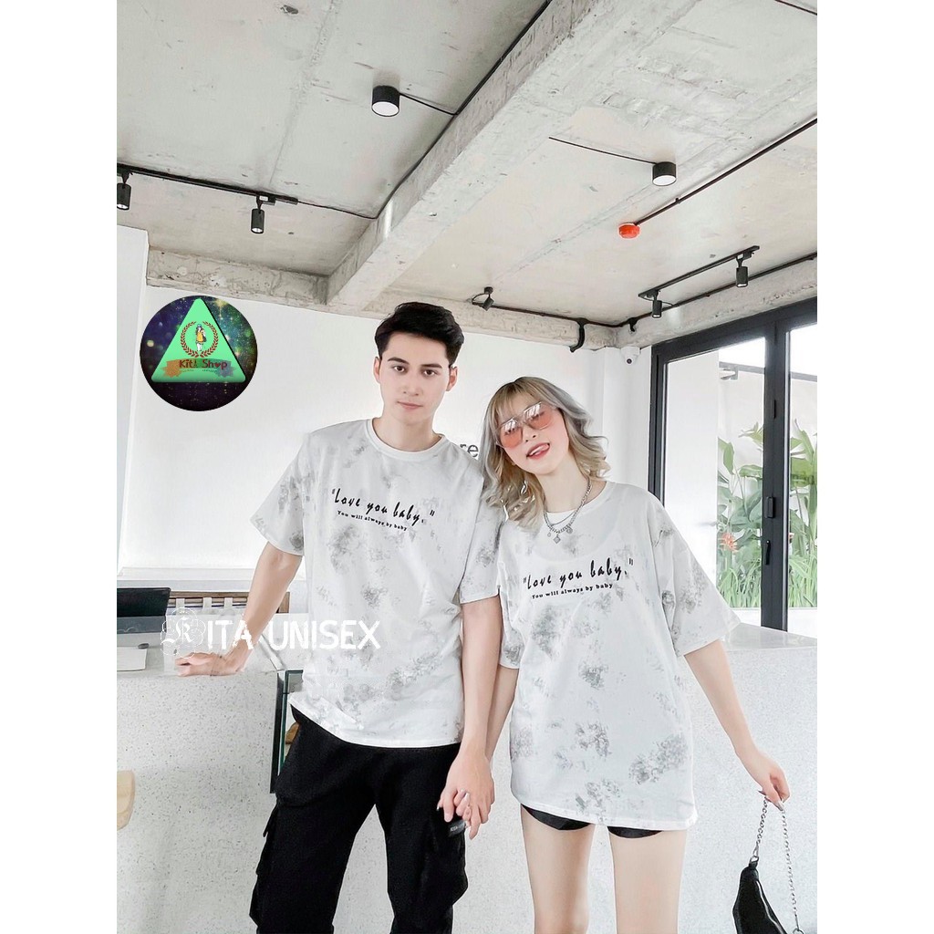 Áo Thun Couple Nam Nữ Ngắn Tay Unisex Form Rộng thời trang Hot Trend Freesize Kita Unisex - LOVE U BABY