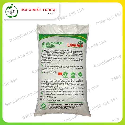 Đất Sạch Hữu cơ Đa dụng Lavamix Trồng Rau Hoa Kiểng - Bao 20dm3 (9-10kg) - Tiện Lợi Dễ Sử Dụng VTNN Nông Điền Trang
