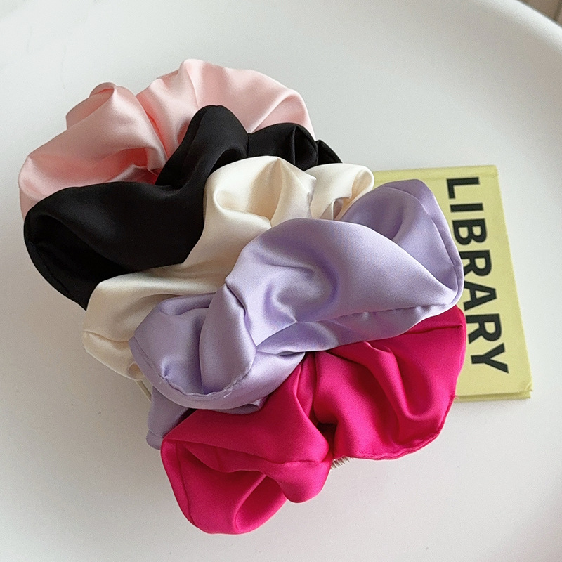 Chun cột tóc nữ, phụ kiện cao cấp, đồ buộc tóc, cột tóc scrunchies lụa bản lớn sang chảnh