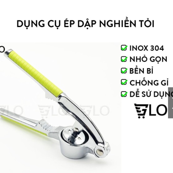 [KOSUYTU] Dụng Cụ Nghiền Tỏi Ớt Inox 304, Cán Dài Bọc Nhựa Không Gây Đau Tay, Lực Ép Mạnh - Hàng Chất Lượng KST