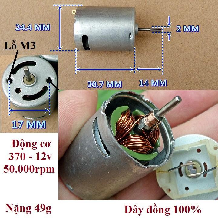 Các loại động cơ DC: 370, 540, 545, 775 và phụ kiện chế máy mài, máy cắt, máy khoan