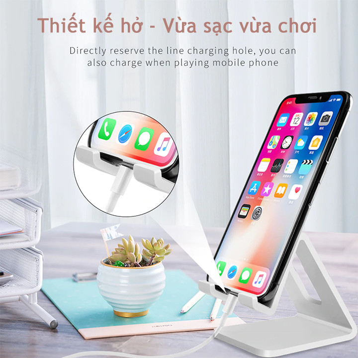 Giá đỡ điện thoại, máy tính bảng nhựa chịu lực chắc chắn WF-05 - màu ngẫu nhiên