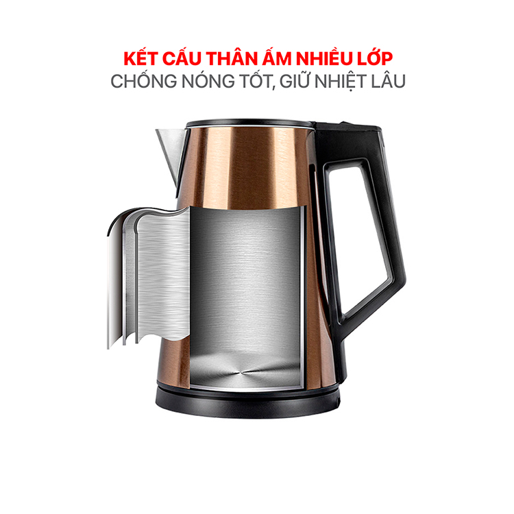 Ấm đun nước siêu tốc Elmich KEE-1779OL 1.7 Lít - Hàng Chính Hãng