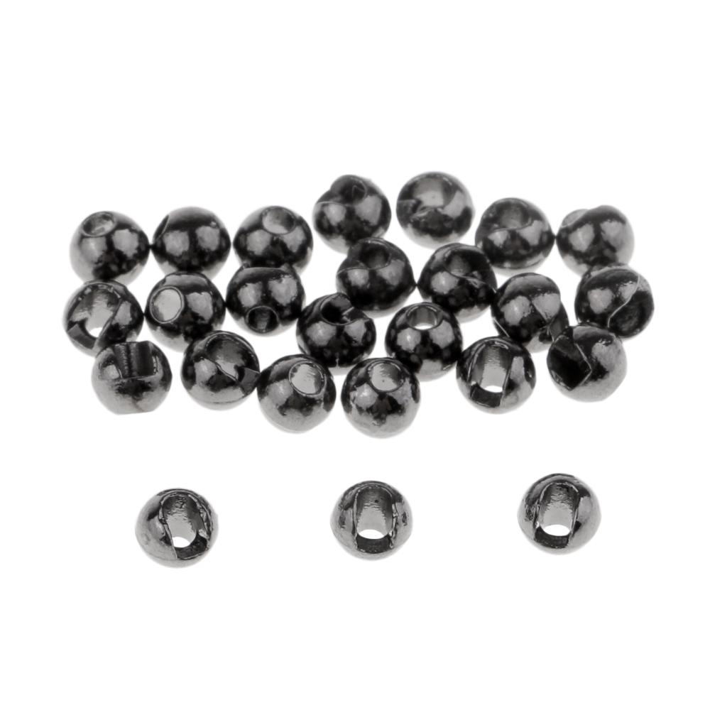 50pcs Tungsten Slotted Fly Tying Beads Nymph Head Eyes Round Ball Beads 2.8mm