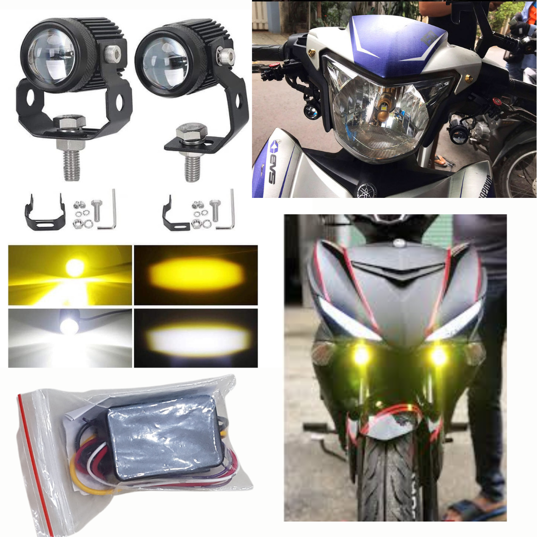 Đèn trợ sáng bi cầu mini 2 chế độ, loại 1 nguồn - vỏ nhôm