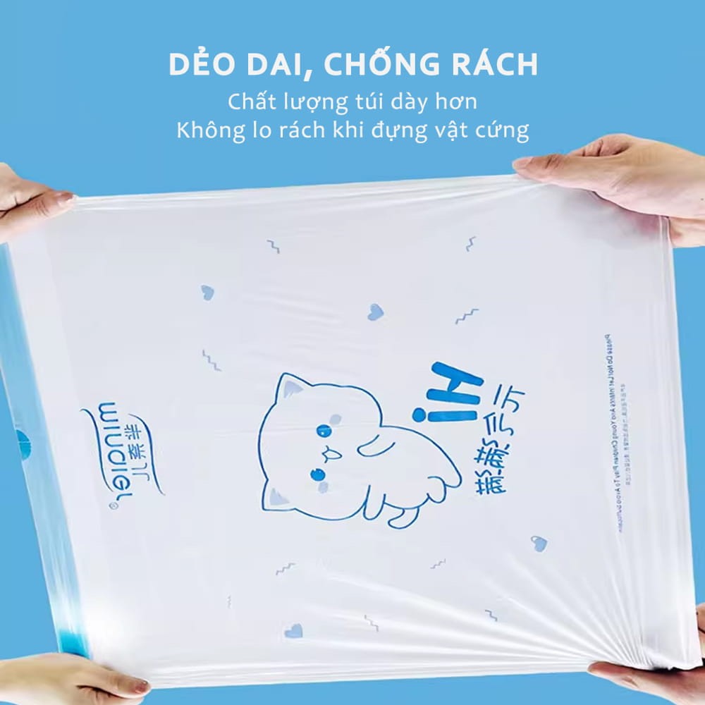 Túi Đựng Rác, Cuộn 100 Túi Có Quai Rút, Tự Huỷ Sinh Học, Kích Thước 45 x 50 cm, Siêu Dai, Chịu Nhiệt, Tiện Dụng Trong Gia Đình. TakyHome 5625