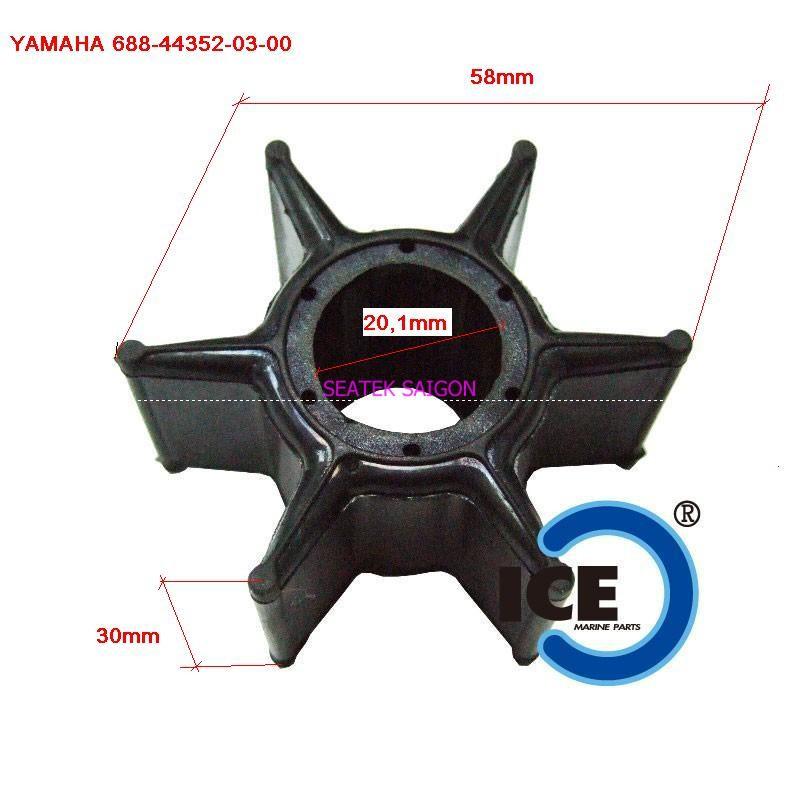 Cánh quạt bơm nước làm mát ca nô Yamaha 60HP 75HP 80HP 85HP 90HP, 688-44352-03. Đài Loan