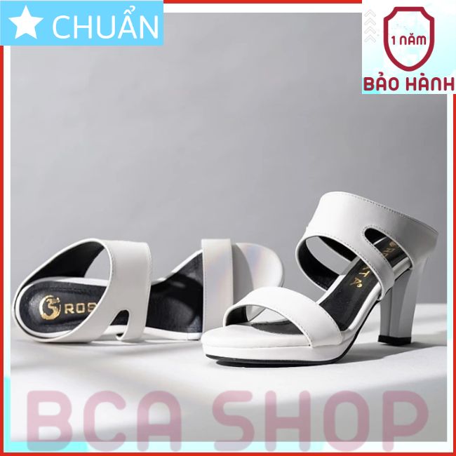Giày cao gót nữ màu trắng 7p RO336 ROSATA tại BCASHOP hở mũi, hở gót cắt sành điệu và thời trang