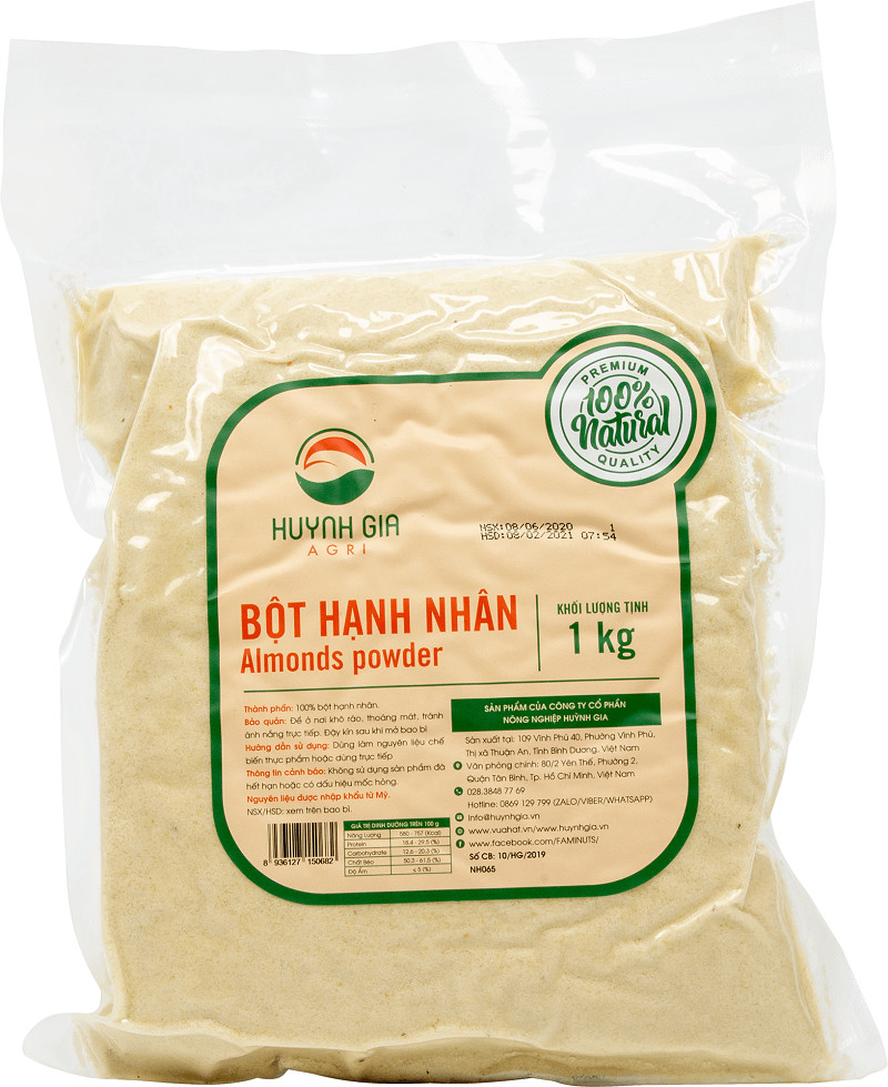 Combo 2 bịch hạnh nhân bột FAMINUTS bịch 1kg làm bánh