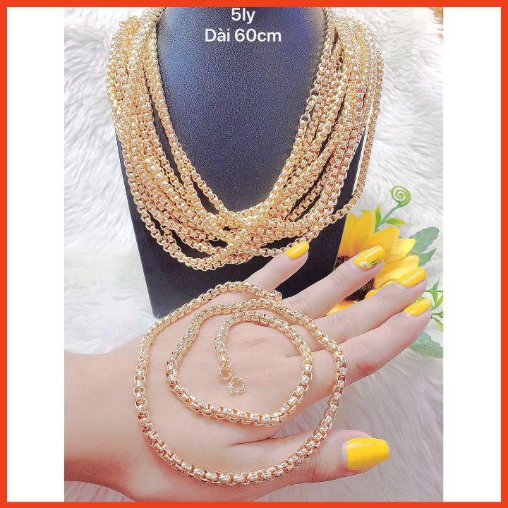 Dây Chuyển Nam Mạ Vàng Đốt Trúc Tròn 5 ly