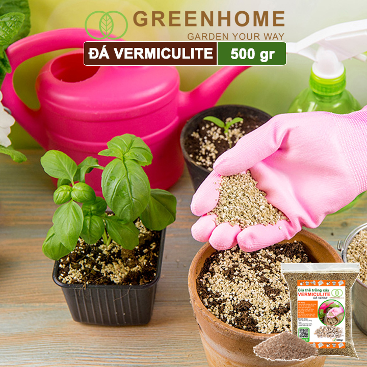 Đá Vermiculite (vơ mi), bao 500gr, ươm hạt giống, trồng rau mầm, đất hoa hồng, sen đá, thuỷ canh |Greenhome