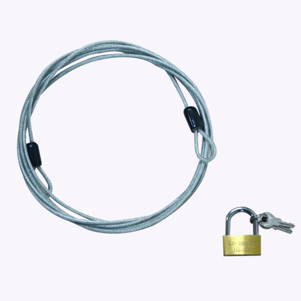 Braided Steel Car Motocycle Cover Cable with Laminated Steel Padlock, 70cm Cable Wide Lock