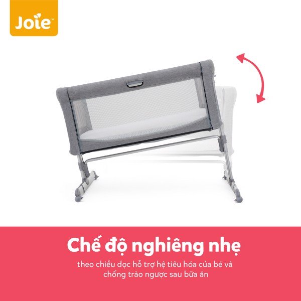 Nôi ngủ cạnh giường Joie Roomie Gray Flannel