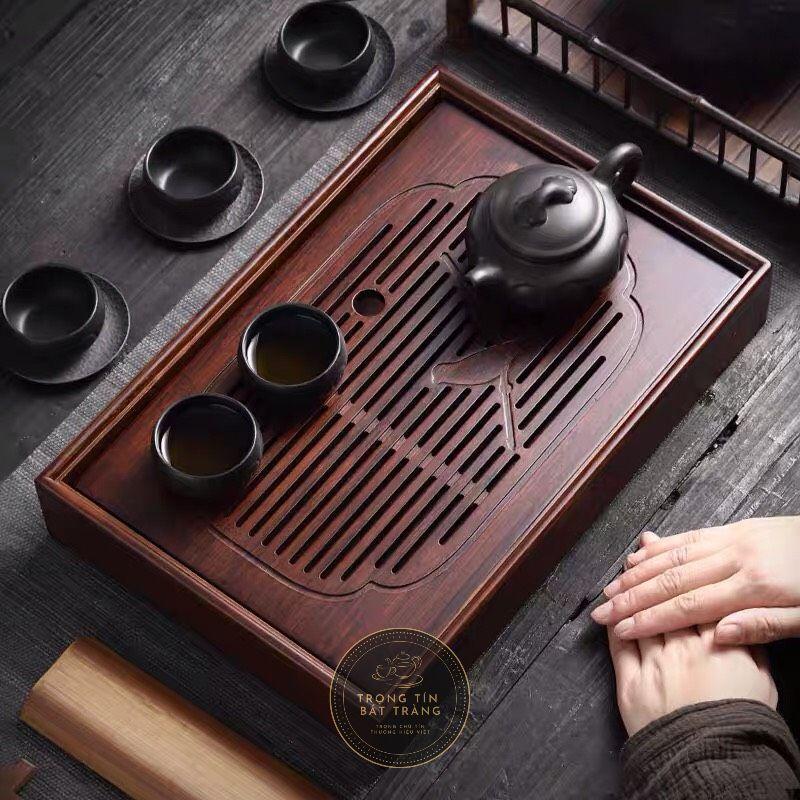 Khay Trà Tre Cao Cấp Chữ Nhật Lớn Kích Thước 42*25*3 KT 26