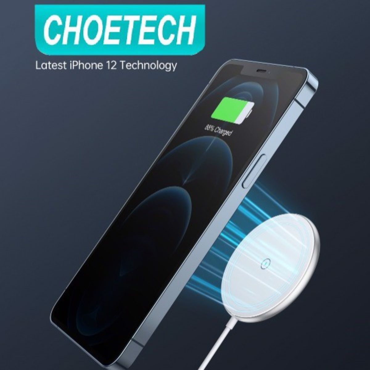 Đế sạc không dây Choetech T580 Mag-safe dùng cho I-phone và tai nghe (hàng chính hãng)