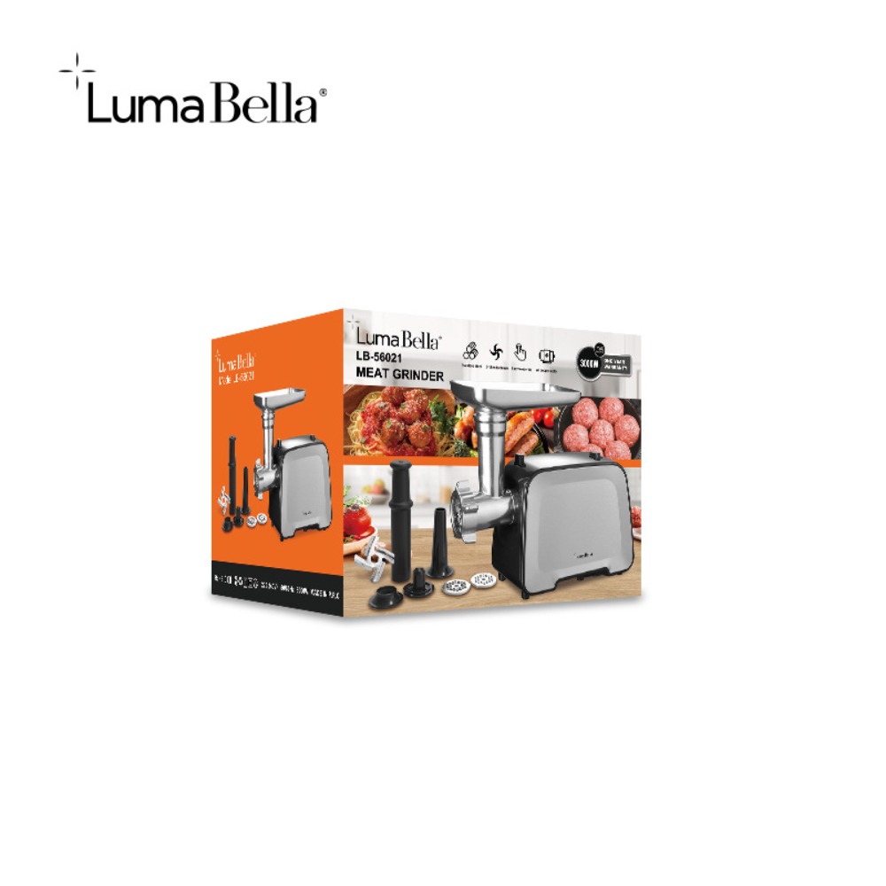 Máy xay, nhồi, nghiền thịt Lumabella LB-56021 công suất 3000W, nhồi lạp xưởng, xúc xích tại nhà tiện lợi  - HÀNG CHÍNH HÃNG