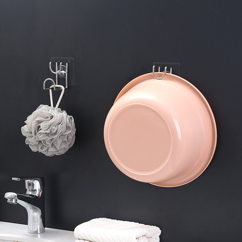 Móc Inox Dán Tường Treo Thau Chậu, Khăn, Quần Áo, Giá Gắn Tường Treo Đồ Nhà Bếp, Nhà Tắm