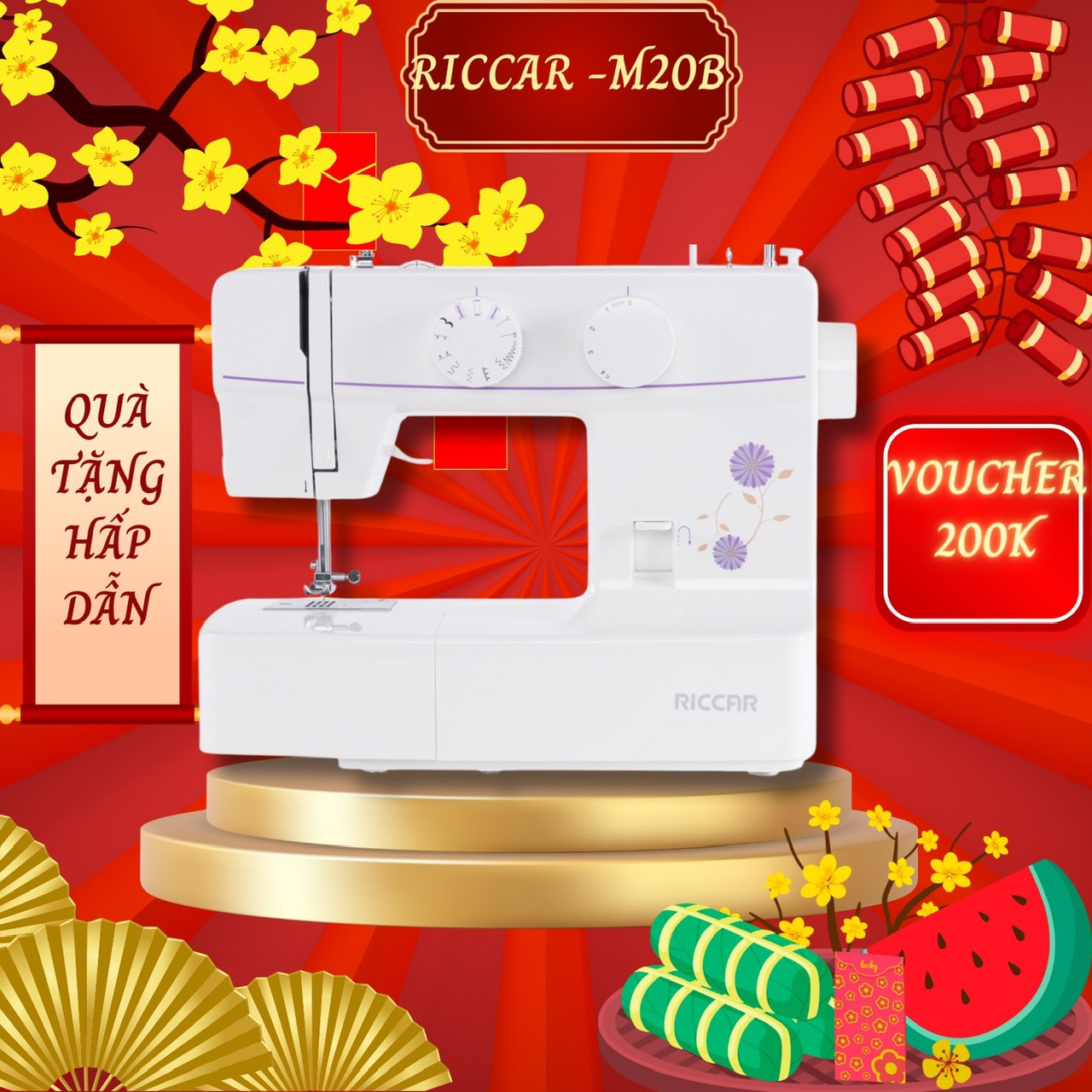 Hình ảnh Máy may gia đình RICCAR M20B - Thương hiệu Nhật Bản - Hàng Chính Hãng