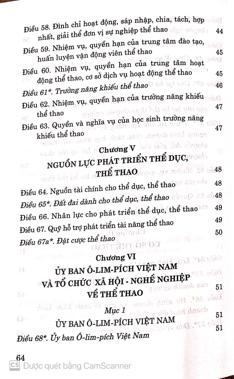 Luật thể dục thể thao ( Hiện hành) ( Sửa đổi , bổ sung năm 2018)