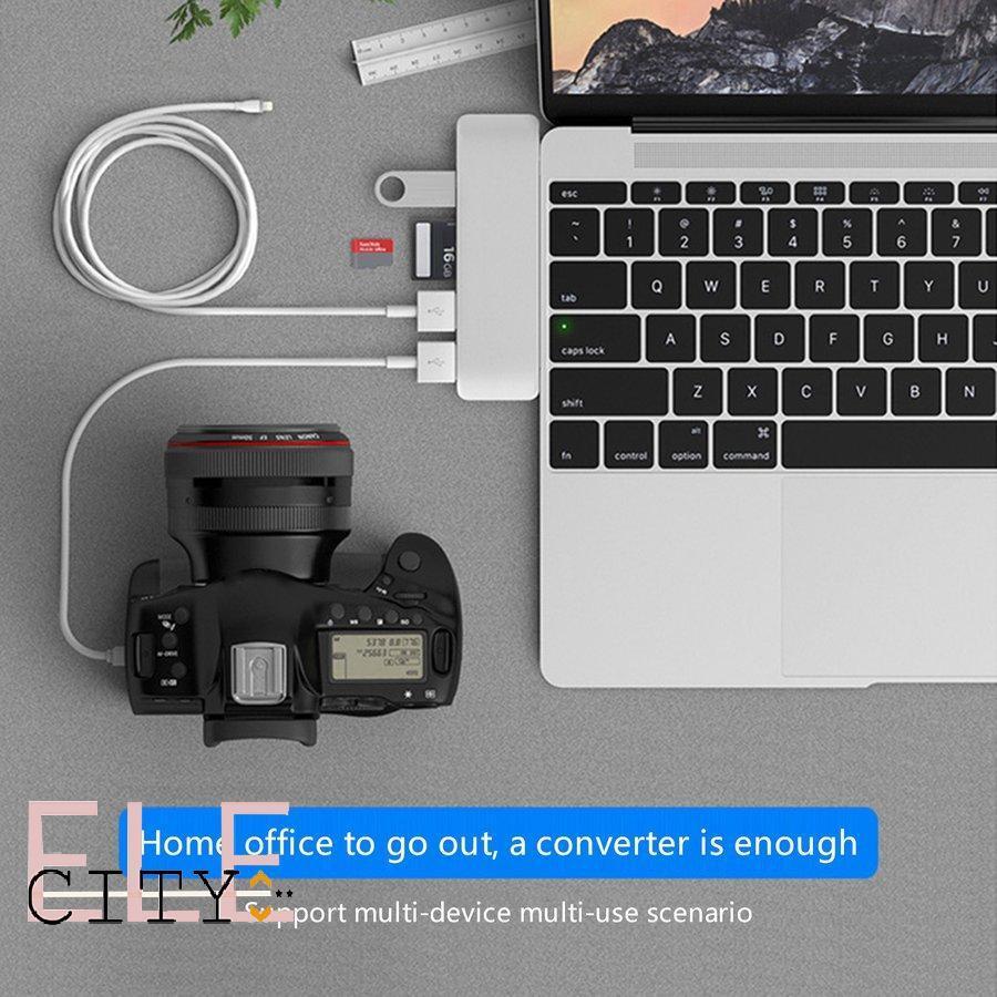 Bộ chuyển đổi 107ele cổng USB 3.1 Type-C sang cổng Hdmi 4k 3 USB C cổng 3.0 Tf Pd cho máy tính xách tay Laptop táo Pro/