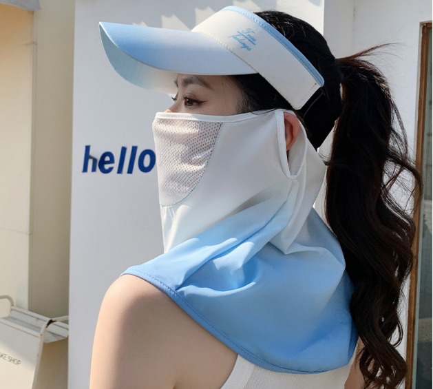 Mũ lưỡi trai nửa đầu kèm khẩu trang phong cách Hàn mới, nón nữ chống nắng kèm khẩu trang chống tia UV tuyệt đối