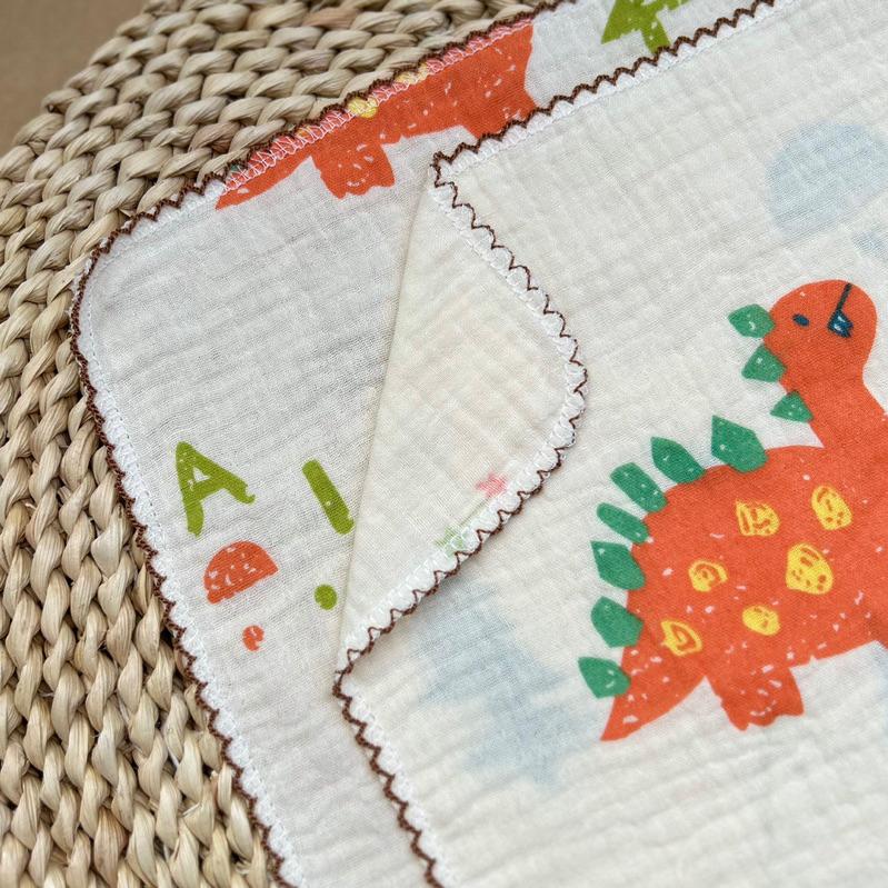 [1 Cái] Khăn sữa vải xô muslin 2 lớp cao cấp mềm mịn cho bé KT 30*30cm - Hổ - Nơ